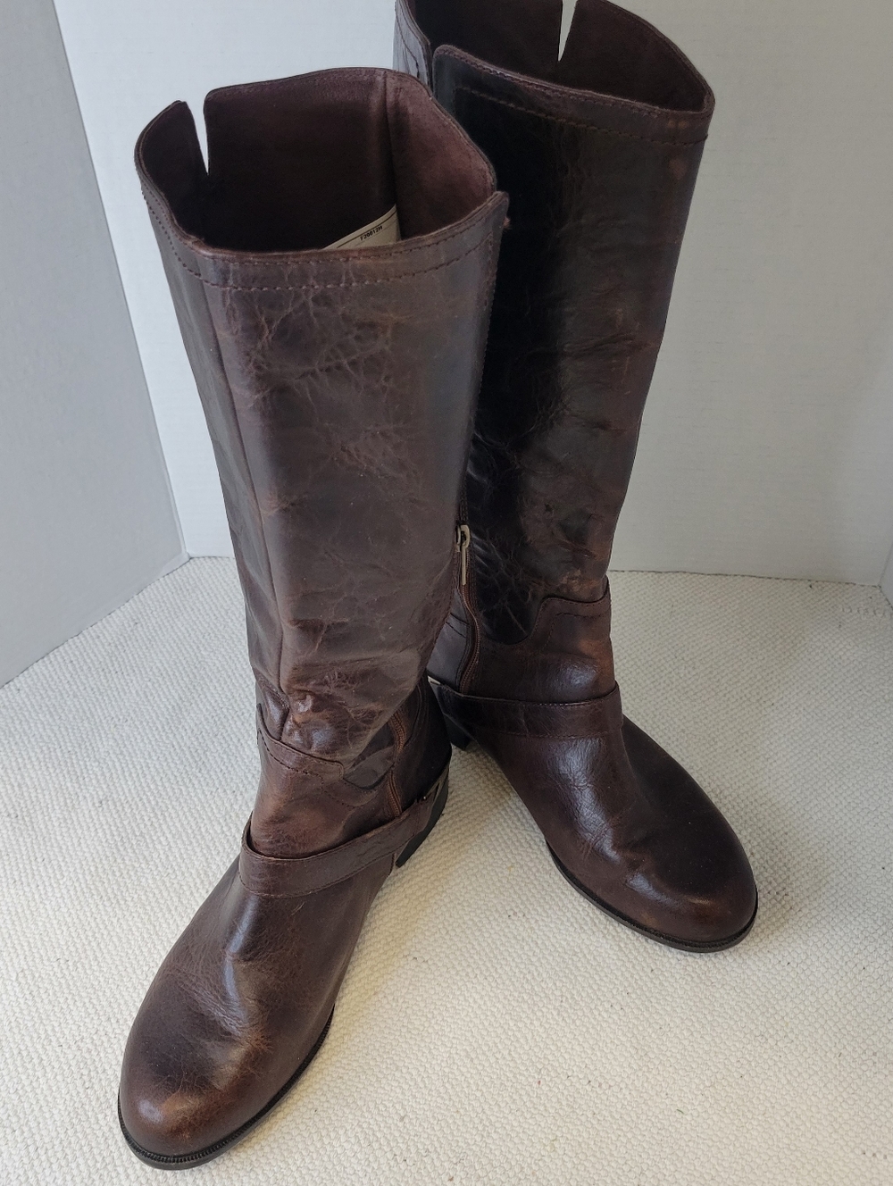 UGG Women's Channing II Brown Distressed Leather Riding Boots Women's Size 8